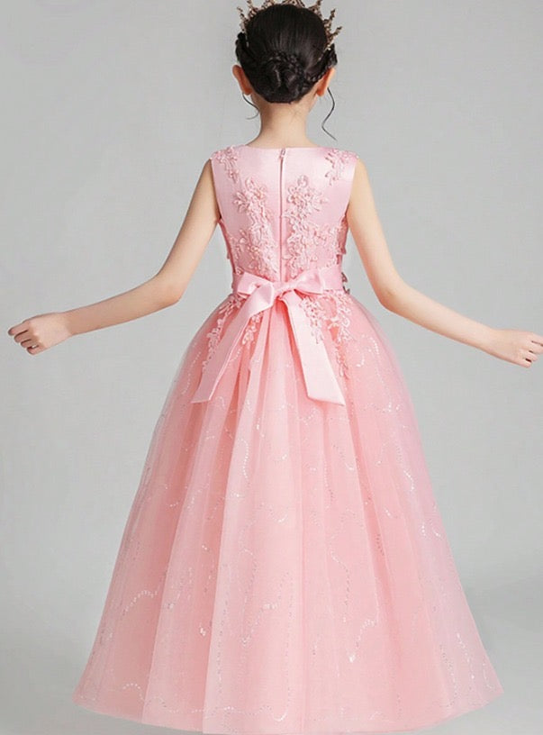 Vestido salmon largo evento de gala