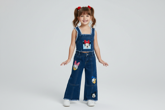 Set Conjunto 2 piezas bebé niña Minnie Disney pantalón jeans encendido D9-MI-1189B promo 2x1000 690590