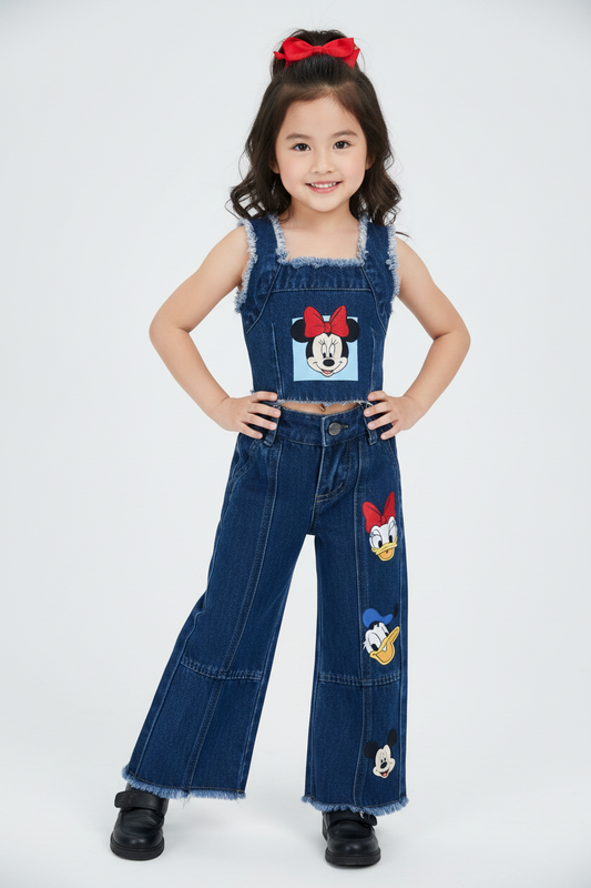 Set Conjunto 2 piezas bebé niña Minnie Disney pantalón jeans encendido D9-MI-1189B promo 2x1000 690590