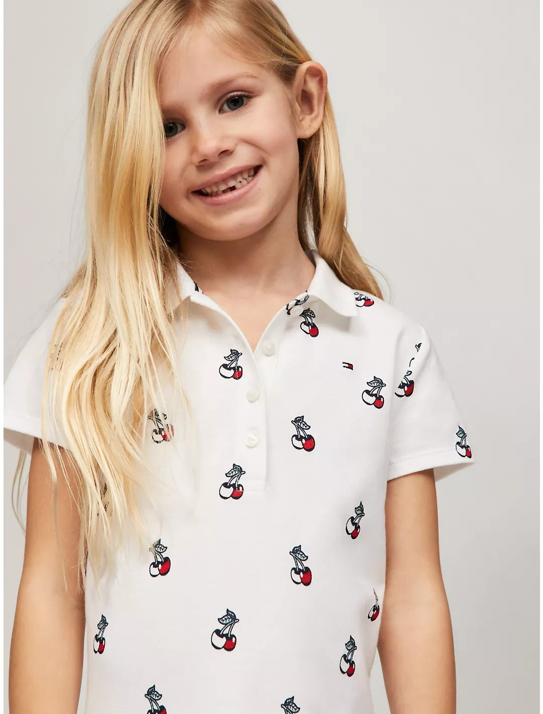 Vestido niña Tommy blanco cereza