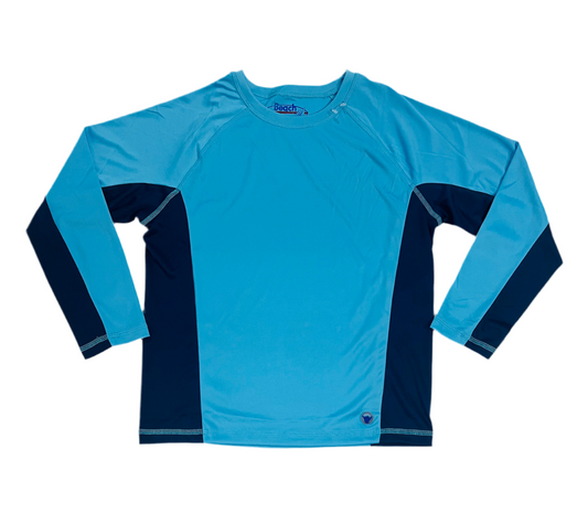 Camisa traje de baño 1 pieza manga larga azul Niño