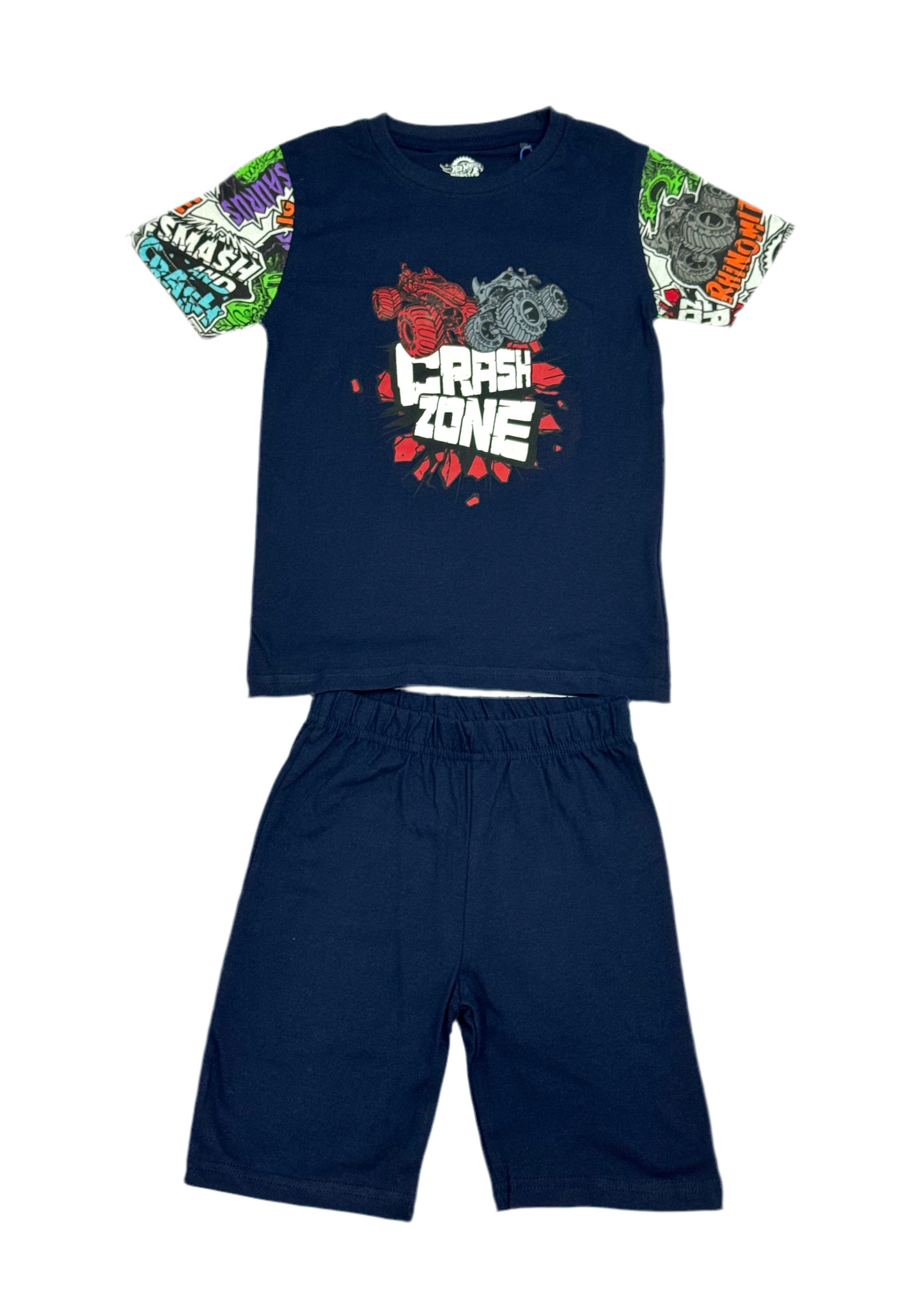 Pijama azul oscuro short azul Hotwheels niño Disney HW-91372