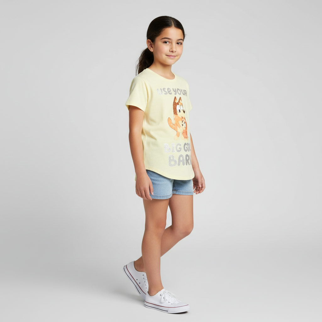 Camisa amarilla Bingo niña promo 3x1000