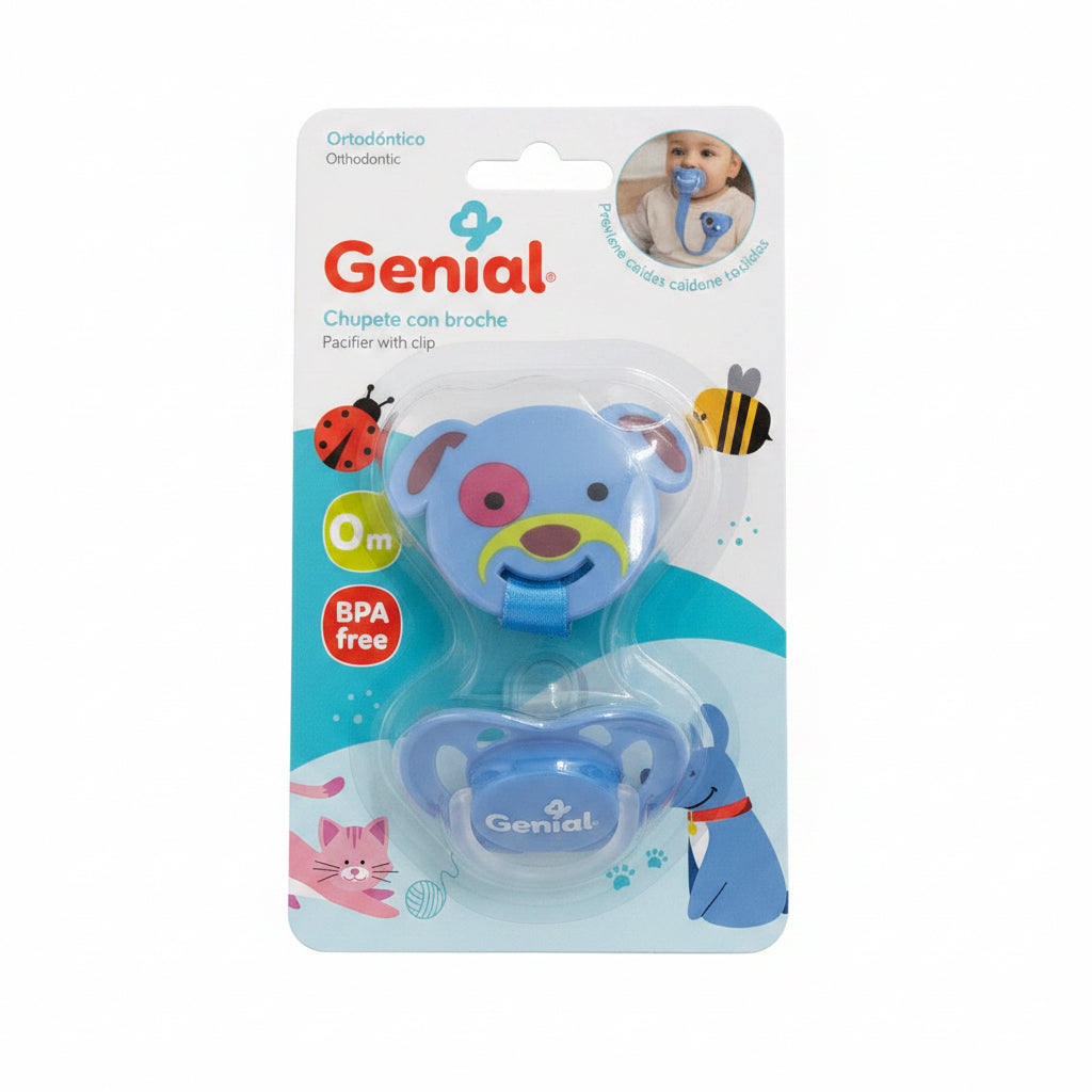 Set Chupete y porta chupete Genial bebe niña niño perro