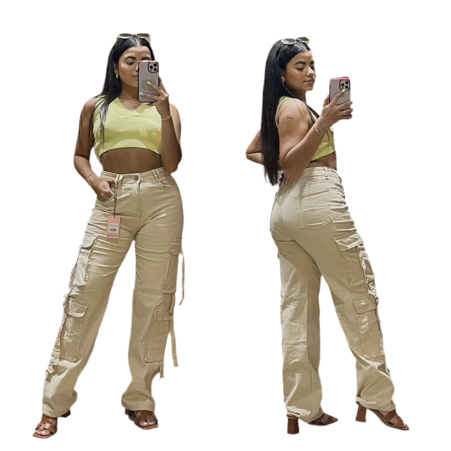 Jeans pantalon cargo mujer CPD1204-1 590465 nude