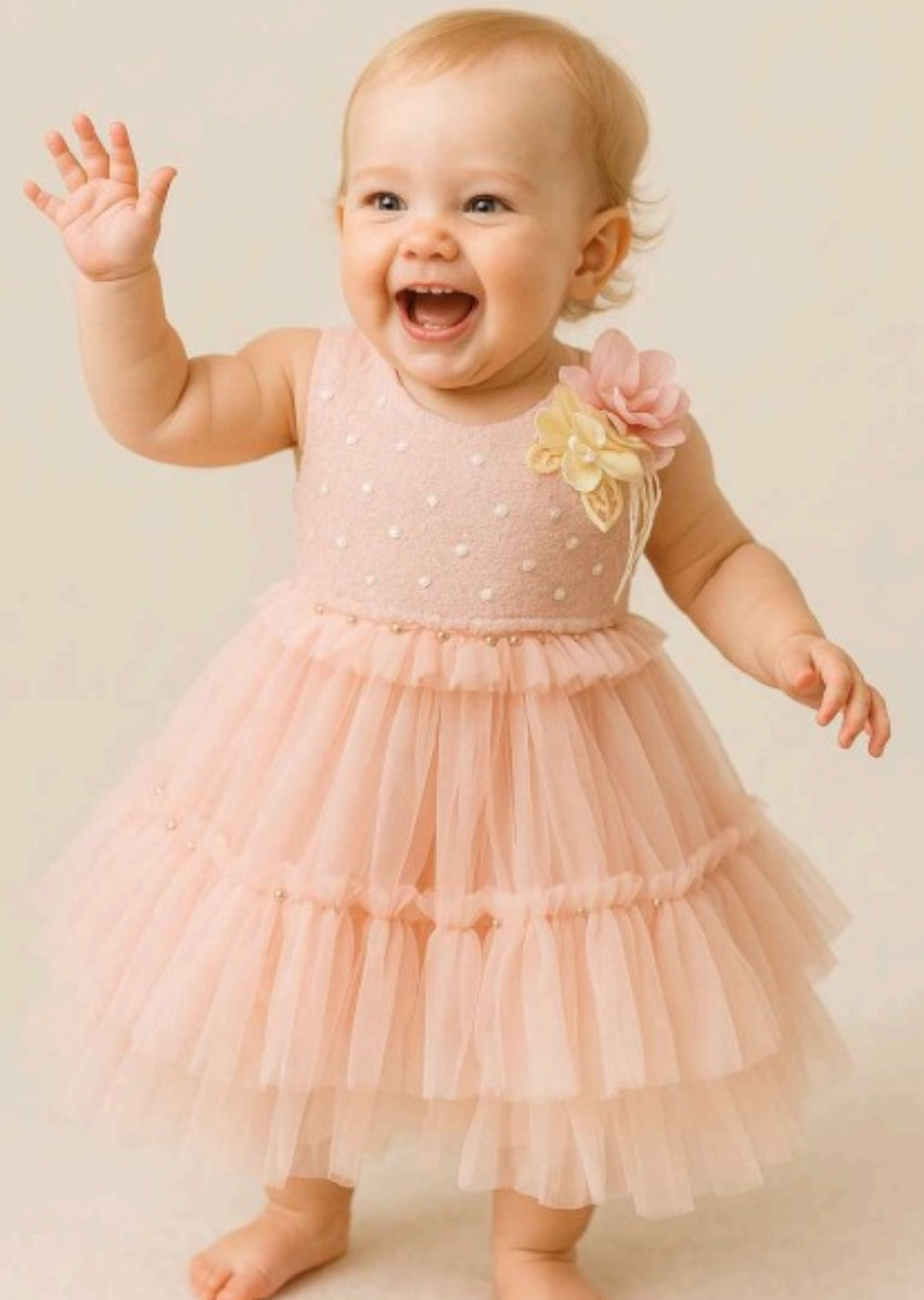 Vestido salmón bebe niña gala eventos 79703