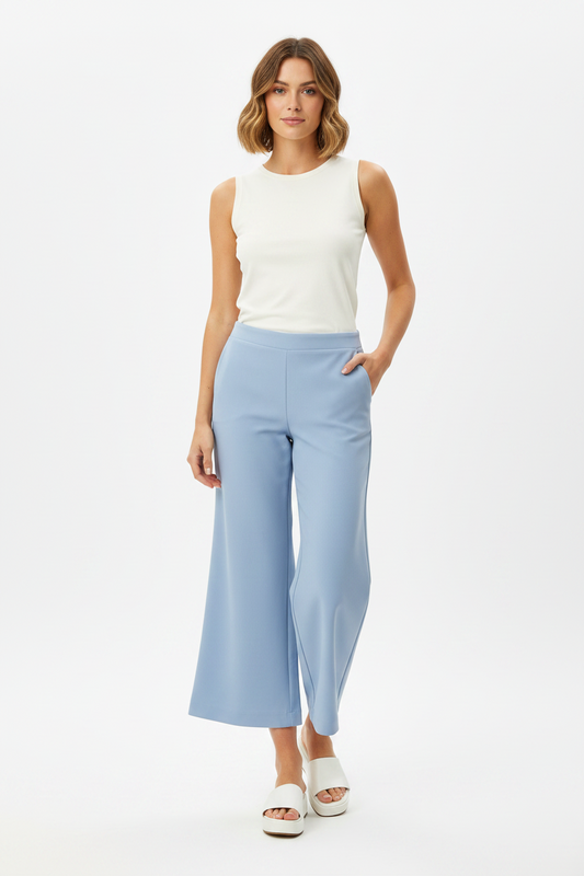 Pantalon formal dama Palazo flare pantaloneta azul IN3-2326 590490