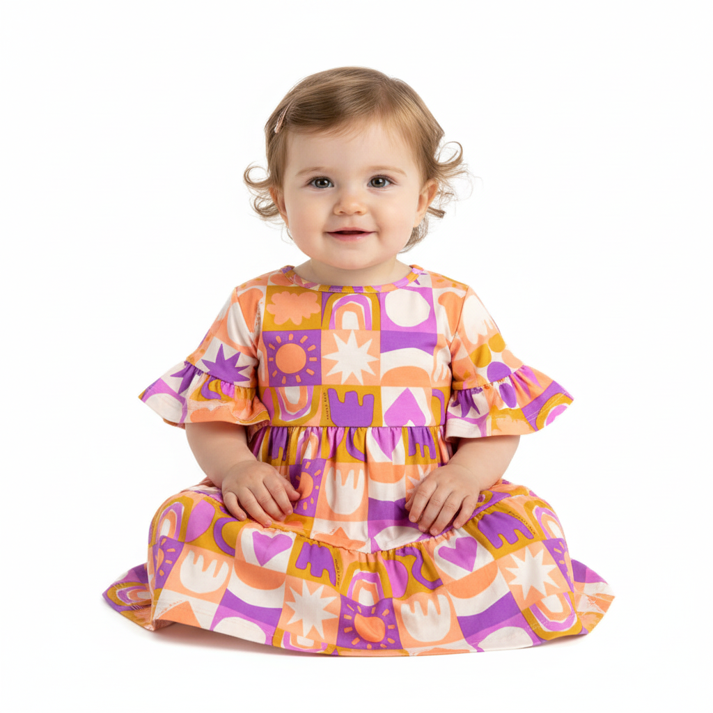 Vestido bebe niña colores revuelos  quimby  34139-AB2169 promo 3x1000