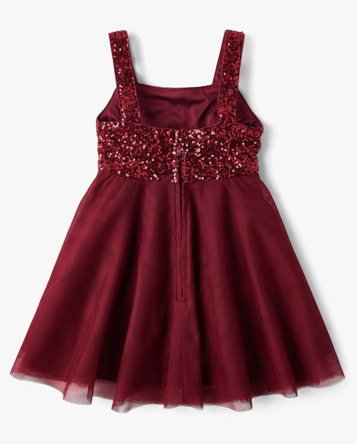 Vestido gala rojo vino lentejuelas childrens place