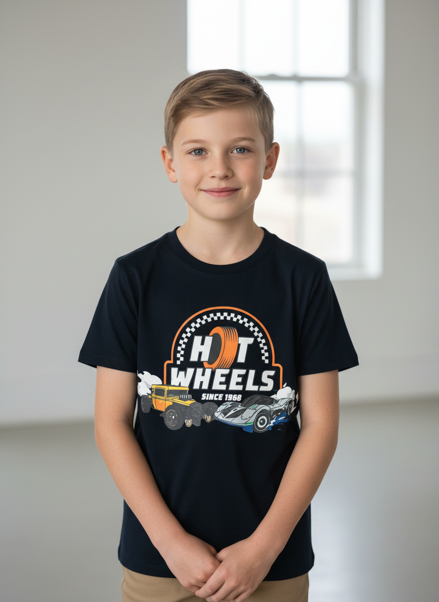 Camisa negra Hotwheels niño Disney HW-91389