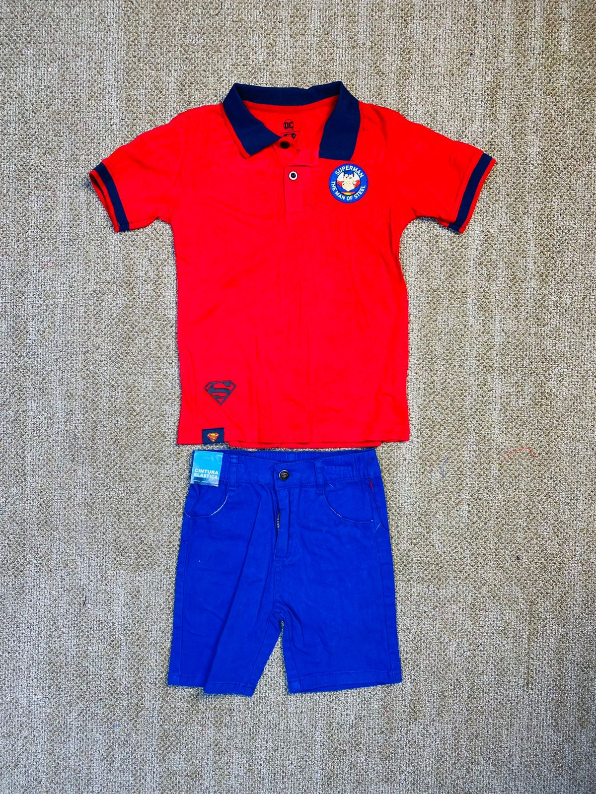 Set 2 piezas camisa roja short azul superman Niño C9-SM-1072N