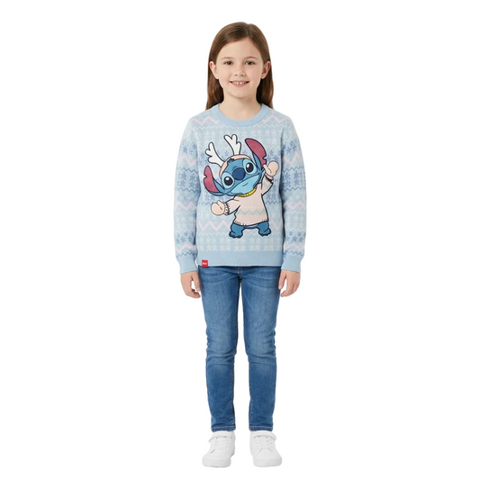 Sueter navideño niña azul celeste Stitch D1-STI-112D 590490