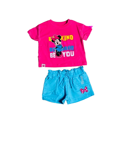 Set 2 piezas camisa rosada bebe niña minnie disney