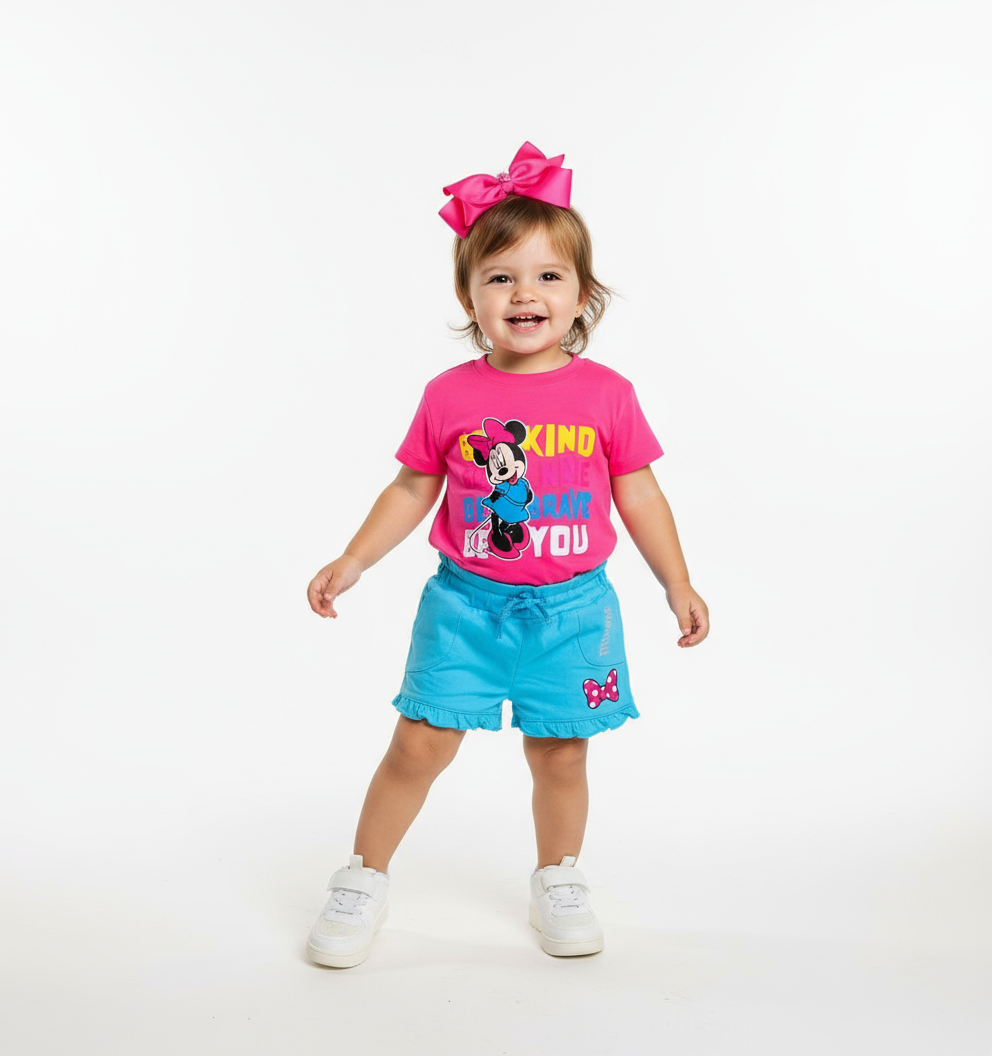 Set 2 piezas camisa rosada bebe niña minnie disney promo 3x1000