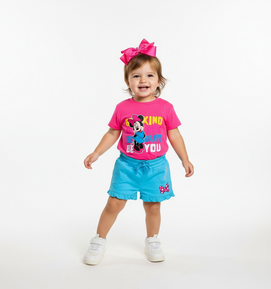 Set 2 piezas camisa rosada bebe niña minnie disney promo 3x1000
