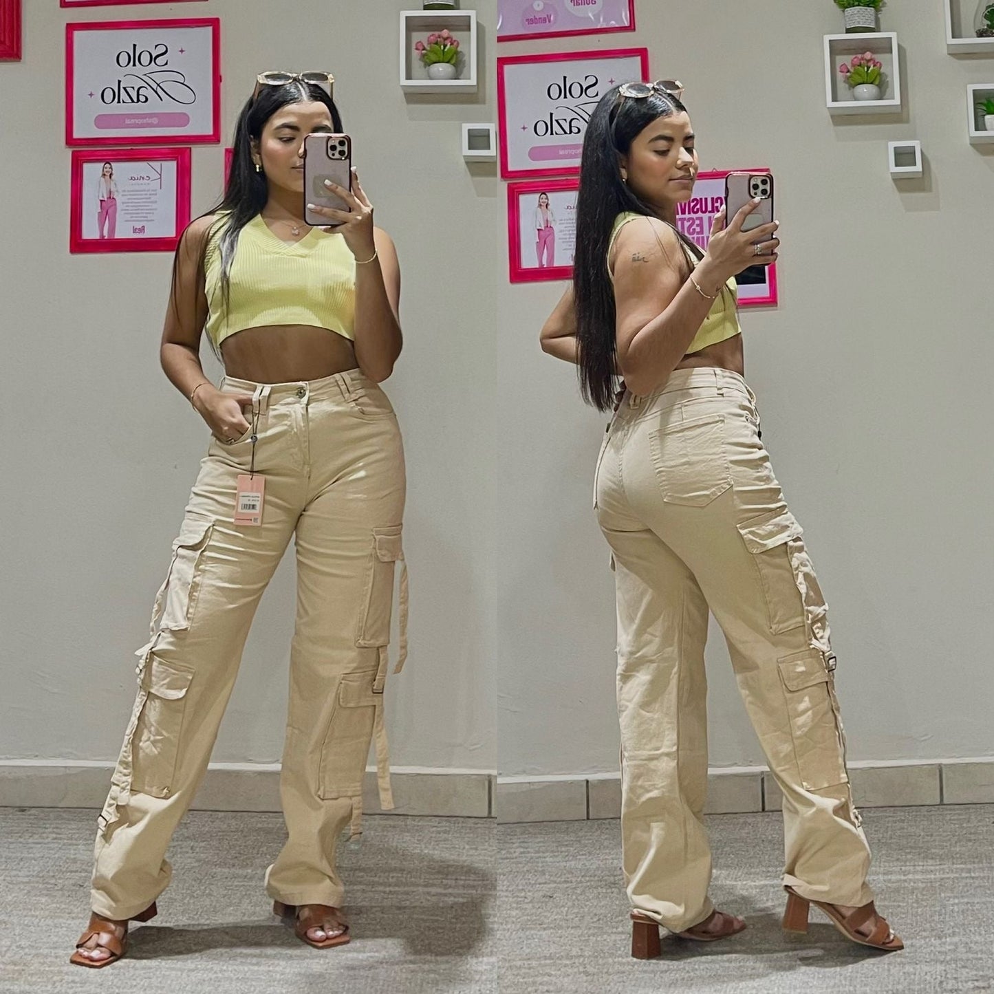 Jeans pantalon cargo mujer CPD1204-1 590465 nude