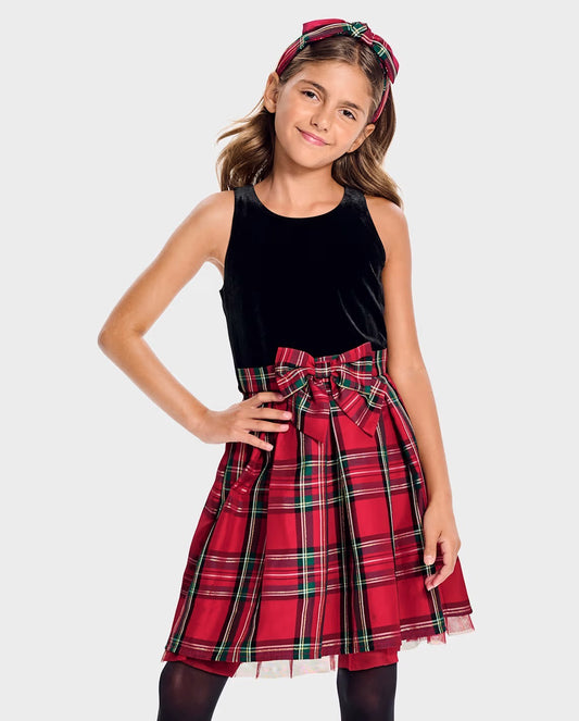 Vestido negro cuadros rojos niña Childrens Place 77309168