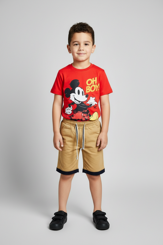 Set conjunto 2 piezas Mickey camisa roja bebe niño D9-MK-1303B 545490