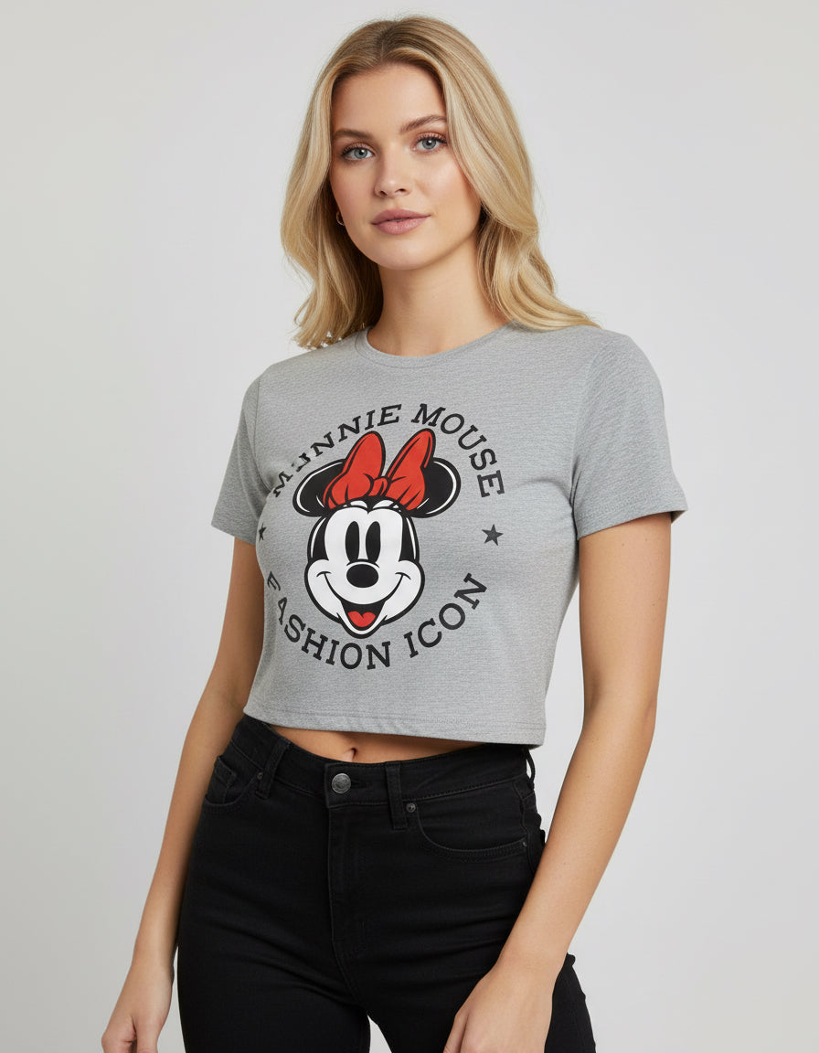 Camisa minnie dama mujer gris B1-AD-3368C juvenil disney 490390