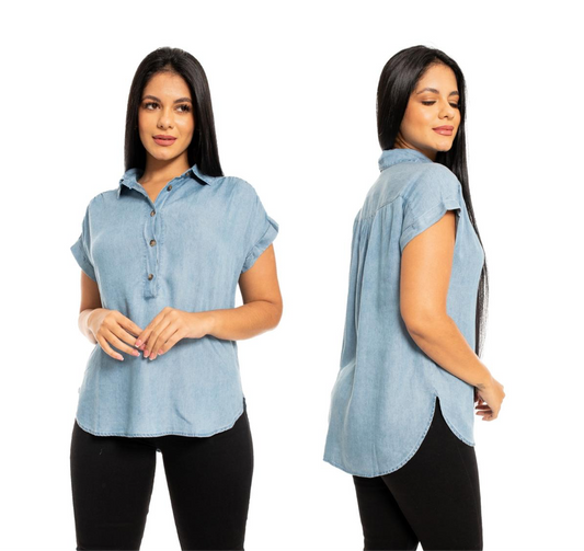 Camisa dama mujer azul oscuro CTD1183-14 590490 promo 2x1000