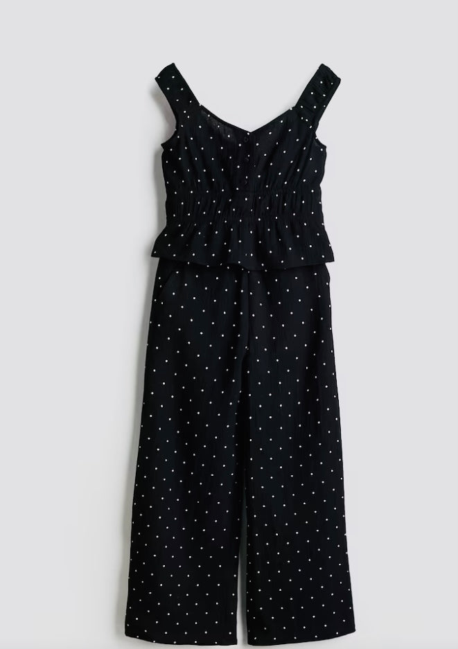 Set 2 piezas negro niña H&M pantalon camisa