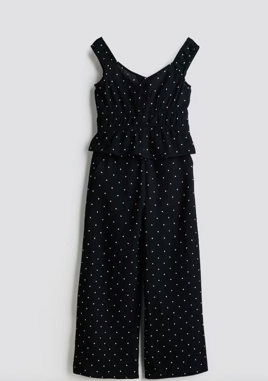 Set 2 piezas negro niña H&M pantalon camisa