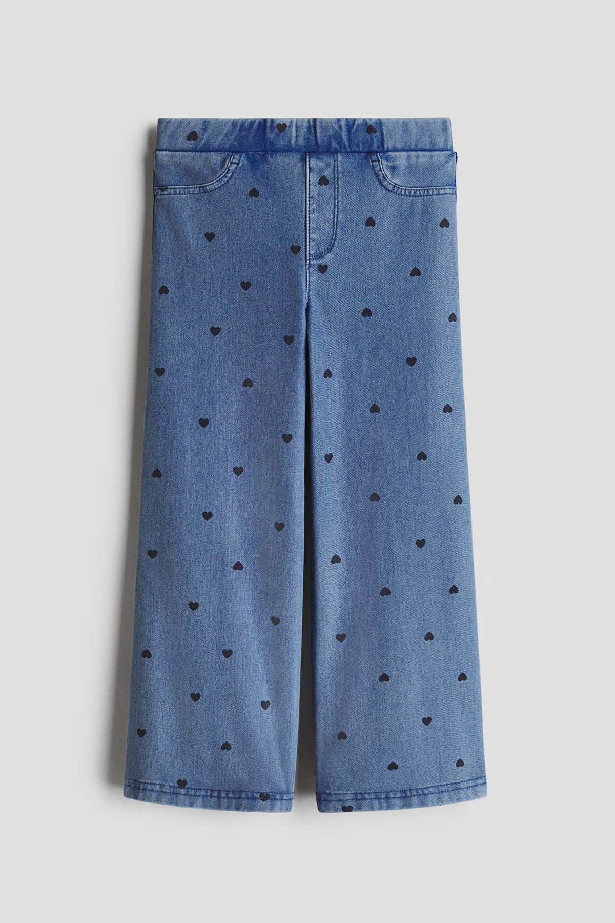 Pantalon jeans azul corazones niña H&M 1358384004 wide leg