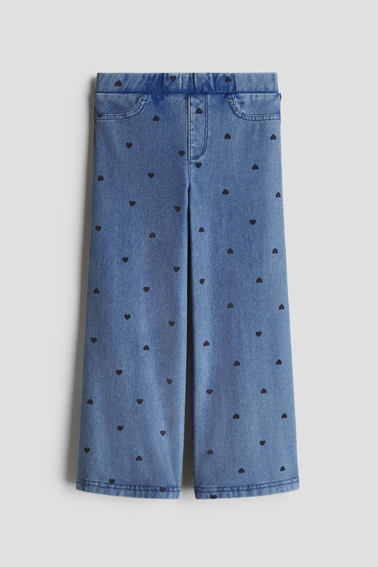 Pantalon jeans azul corazones niña H&M 1358384004 wide leg