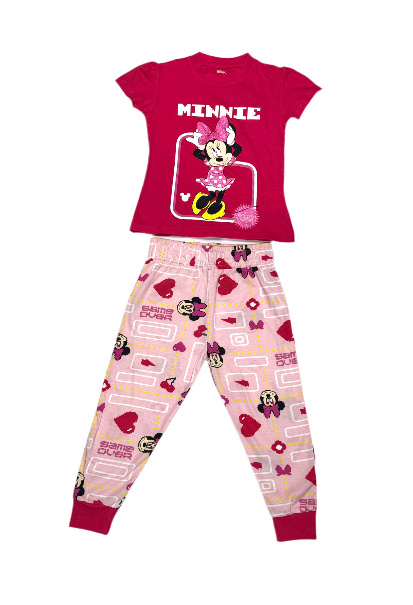 Pijama camisa rosado fucsia pantalon rosado niña Minnie Disney MM-2570