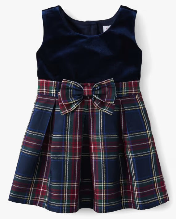 Vestido cuadros azul Childrens Place bebe y niña 29935088