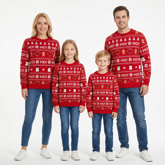 Sueter navideño rojo mujer dama niña niño hombre caballero