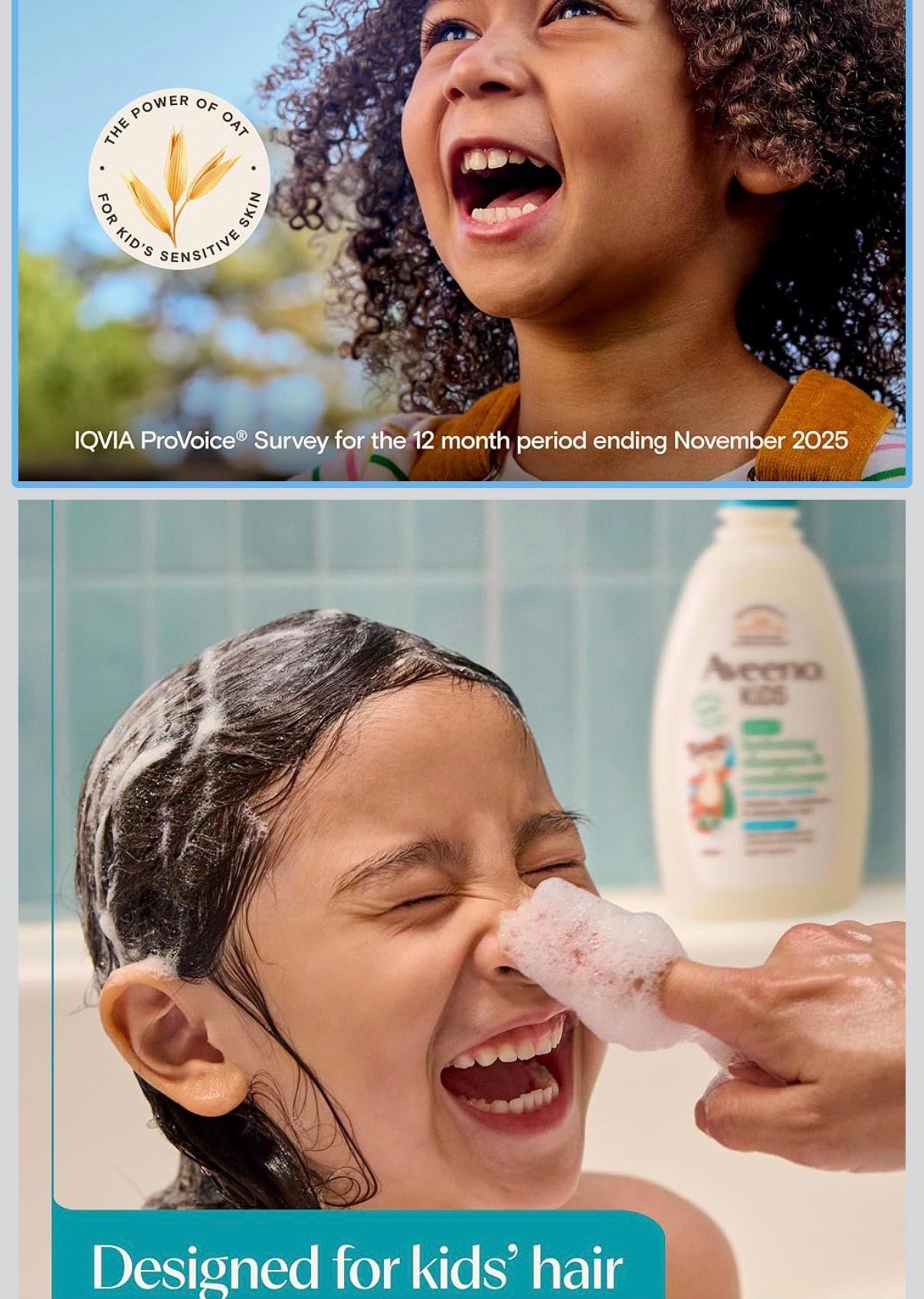 Aveeno shampoo y jabon bebe niña niño 12oz 354ml