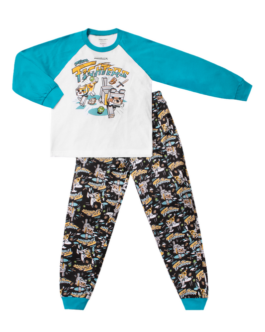 Pijama Minecraft Verde Blanco Negro Azul Niño St Jack’s 13727984