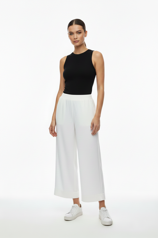 Pantalon formal dama Palazo flare pantaloneta blanco IN3-2326 590490