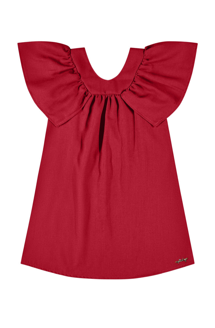 Vestido niña rojo revuelos quimby 34191-191663