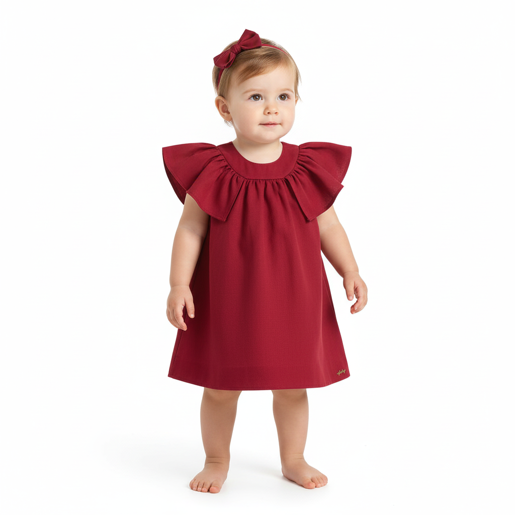Vestido niña rojo revuelos quimby 34191-191663