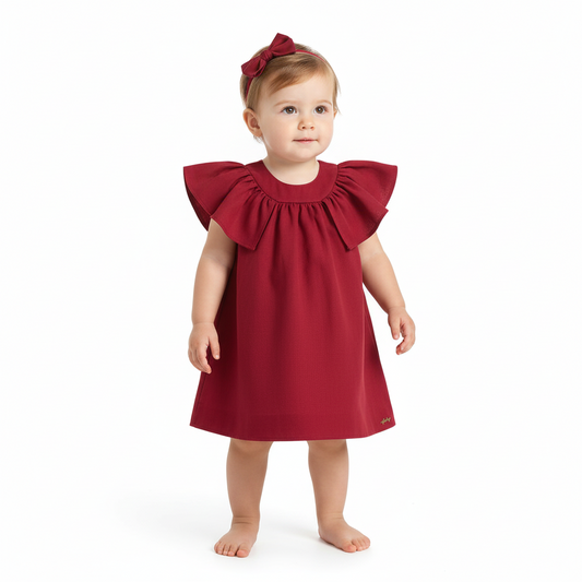Vestido niña rojo revuelos quimby 34191-191663