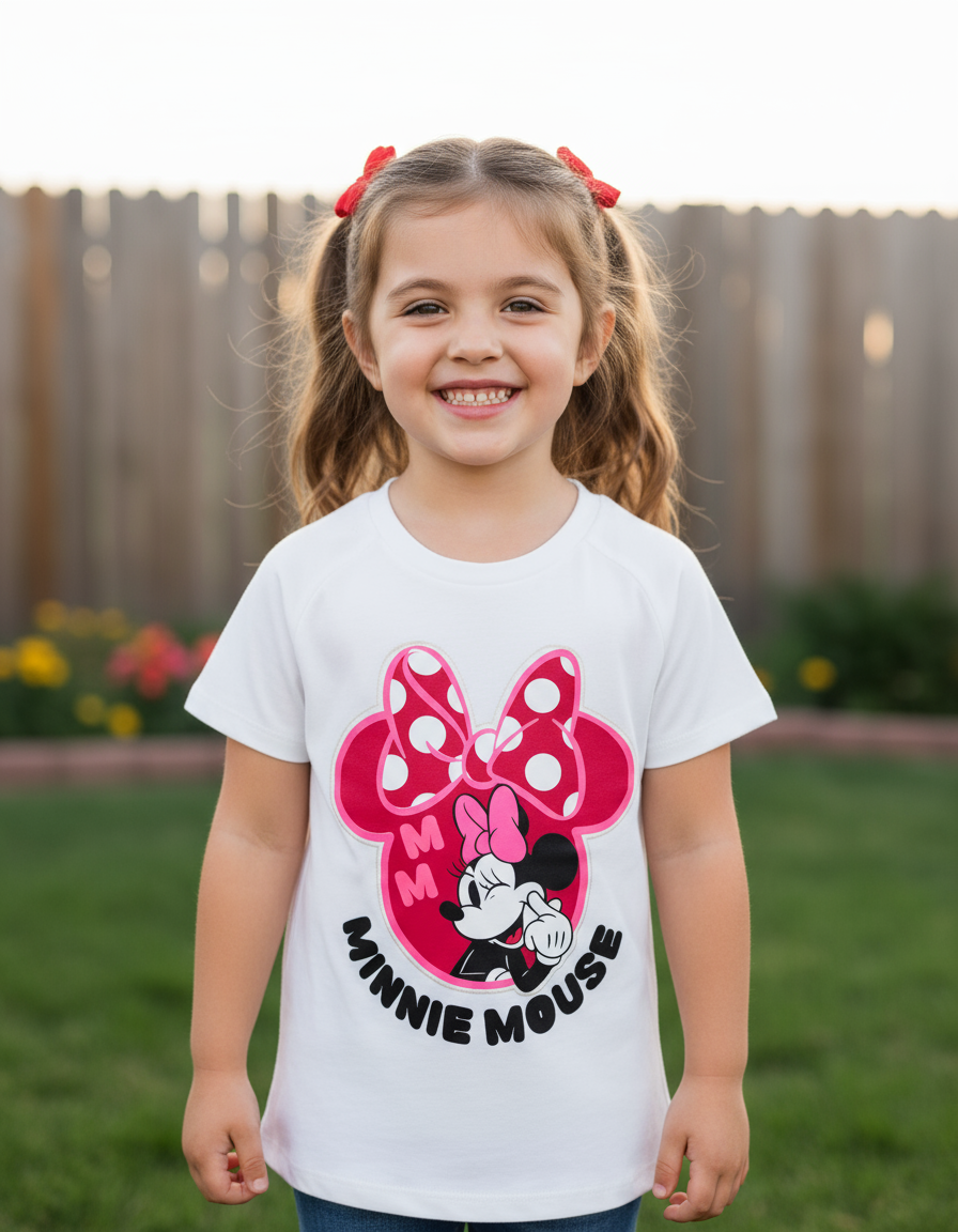 Camisa blanca niña Minnie Disney MM-2630 promo 3x1000