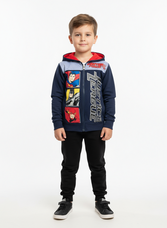 Suéter sudadera hoodie azul liga de la justicia niño 92577008