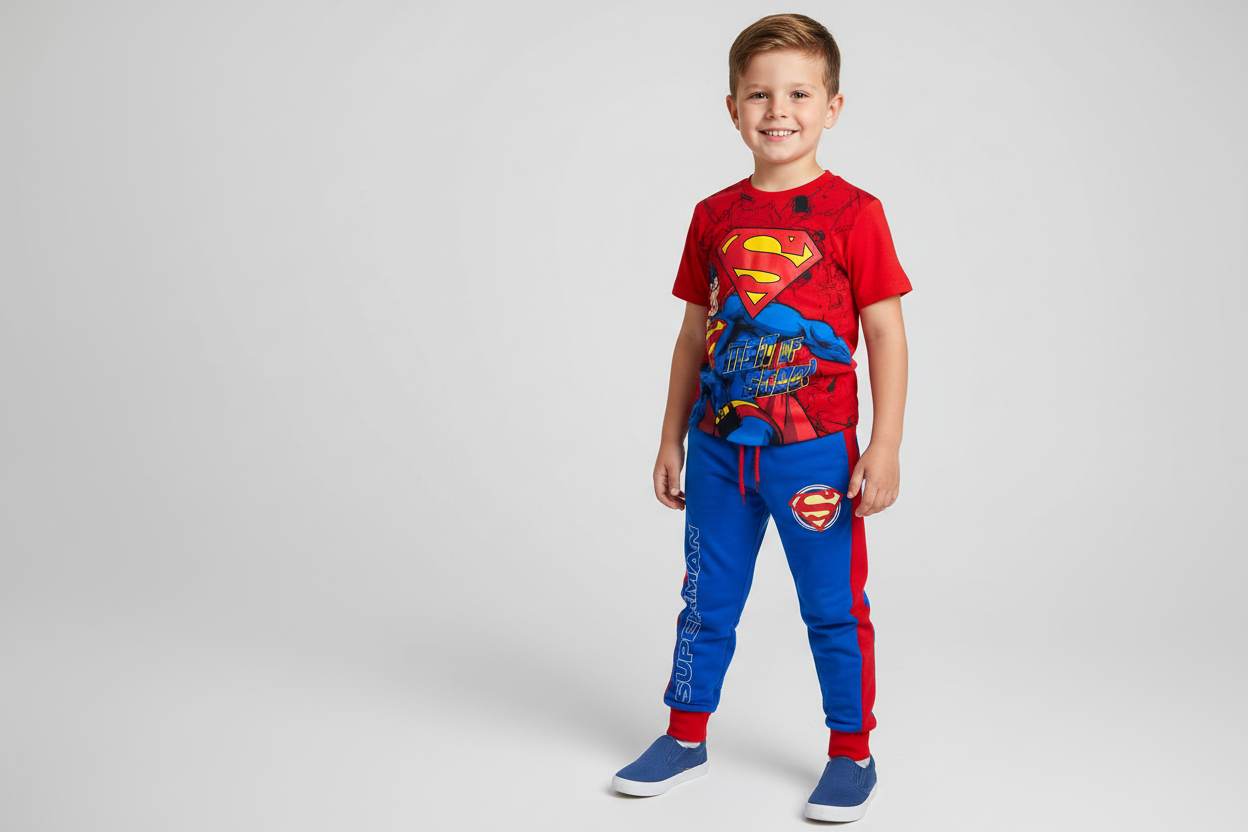 Set 2 piezas pijama superman camisa roja niño C9-SM-1046N 490445