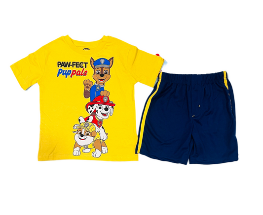 Set 2 piezas paw patrol nino camisa amarilla short