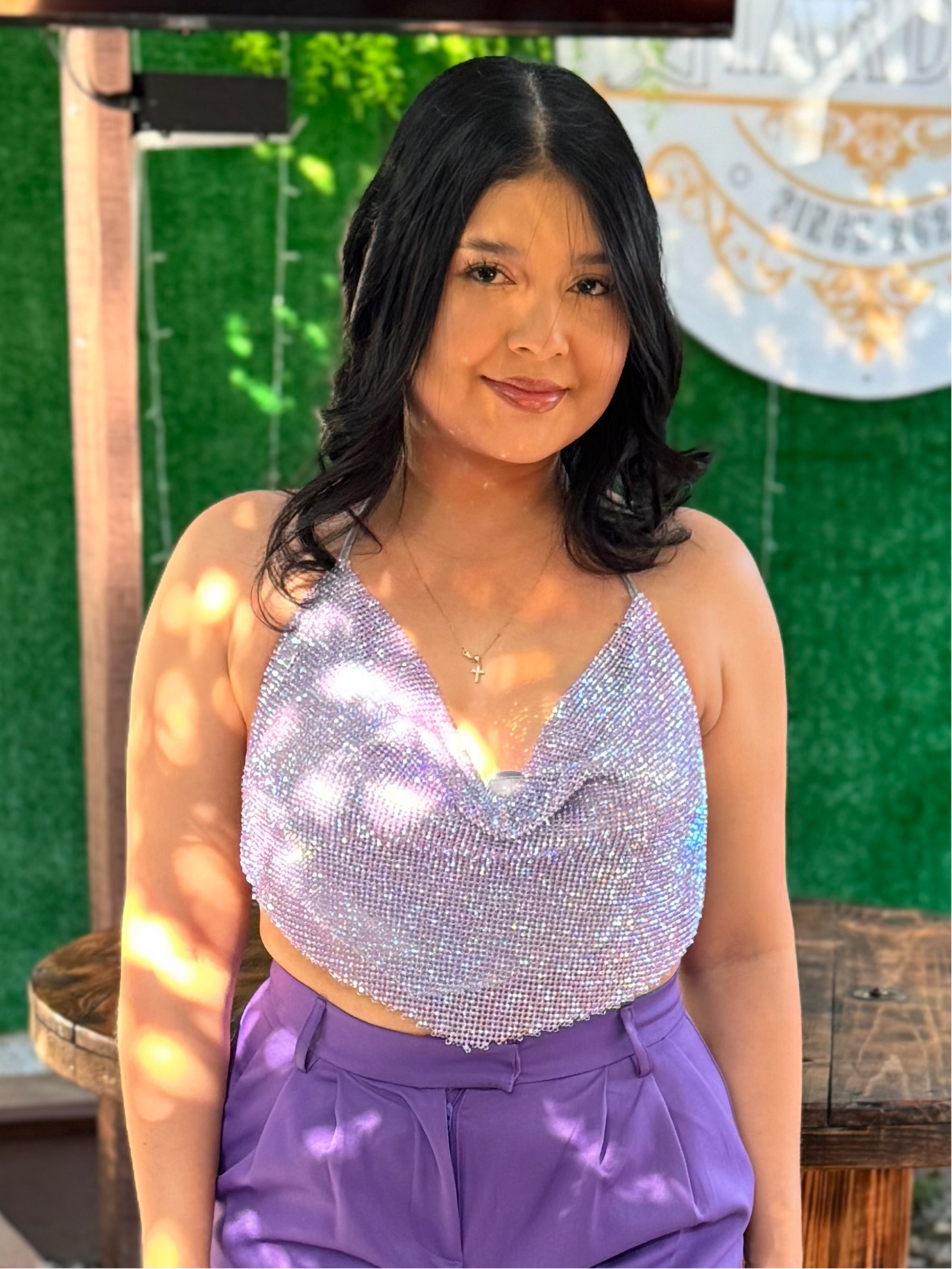 Blusa Top Brillante morado para Dama CTD1223-37 690390 promo 4x1000