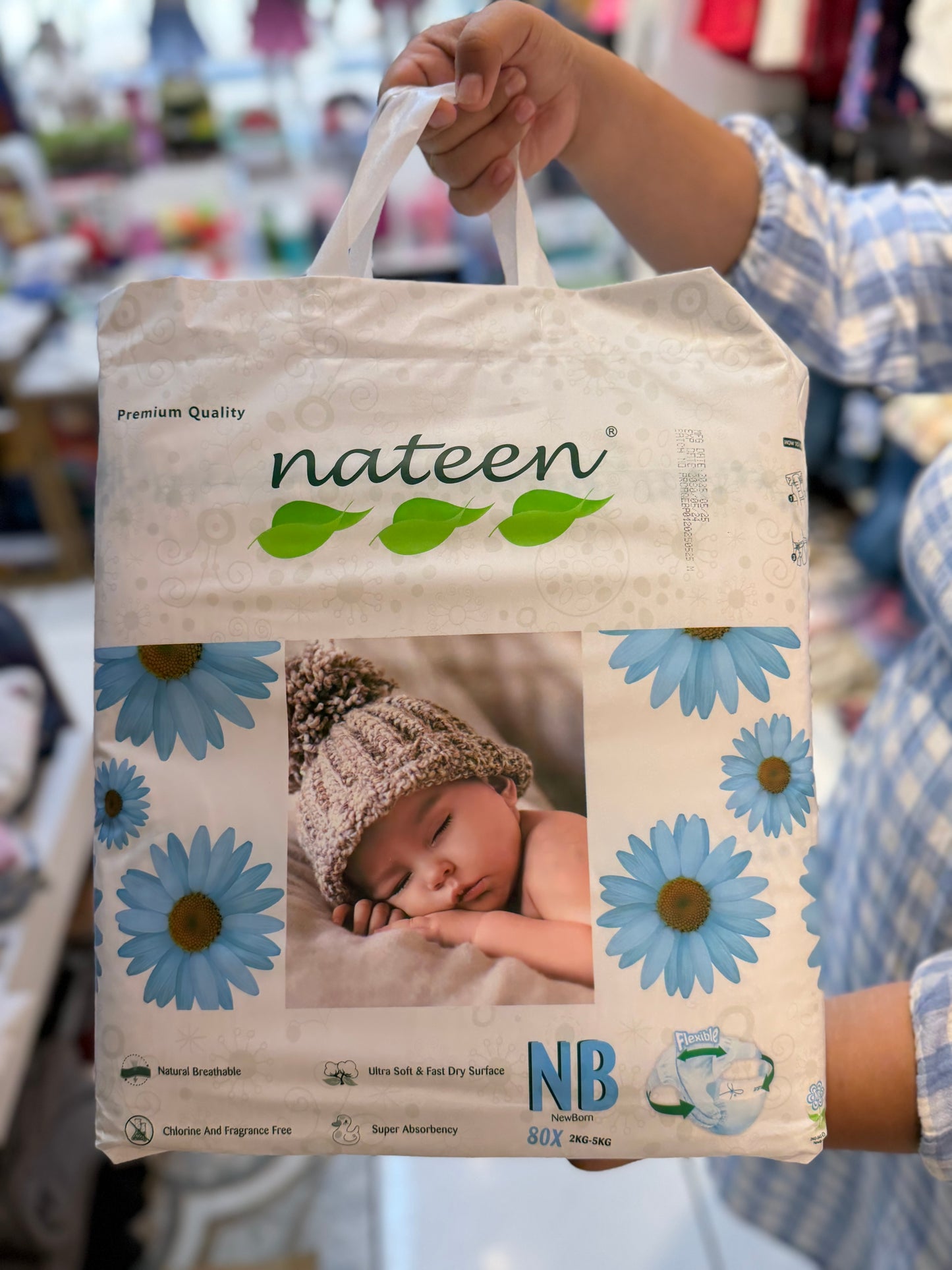 Pañales bebe niño niña nateen NB 80 uni/paq NA0000027