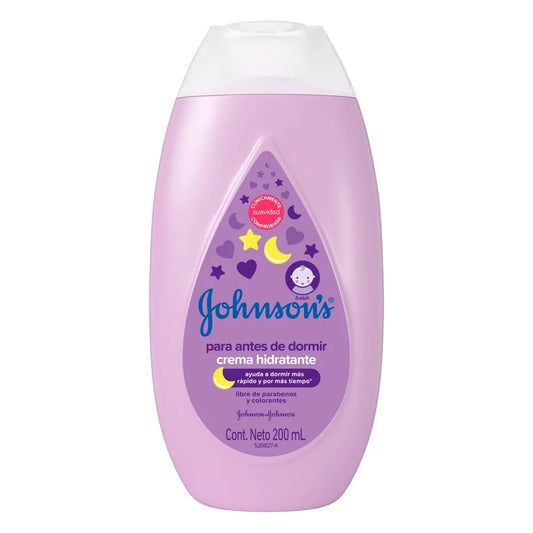 Crema hidratante para antes de dormir Bebe niña niño Johnson’s 200 ml