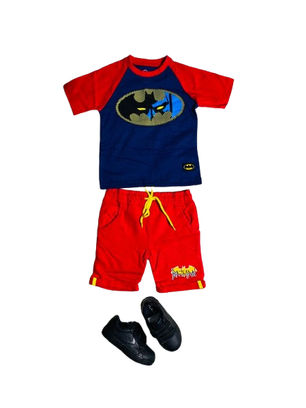 Set 2 piezas batman short camisa niño