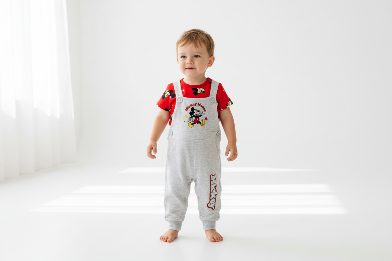 Set Overall 2 piezas mickey bebé niño rojo gris D9-MK-1112B 545490