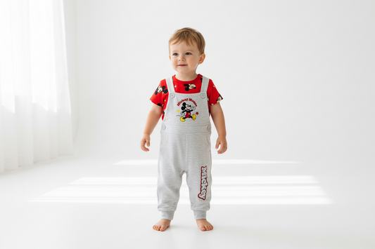 Set Overall 2 piezas mickey bebé niño rojo gris D9-MK-1112B 545490