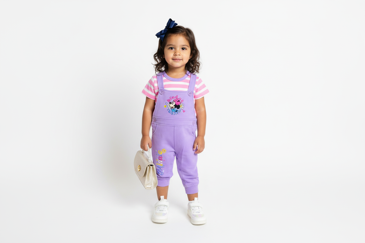 Set 2 piezas overall morado bebé niña Minnie disney D9-MI-1197B promo 2x1000 590490