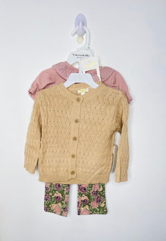 Set 3 piezas camisa Sueter pantalon tahari baby
