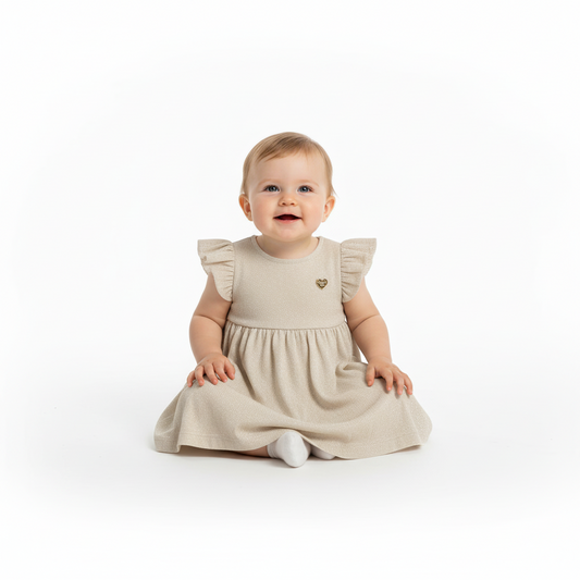 Vestido bebe niña dorado quimby 34152-131006